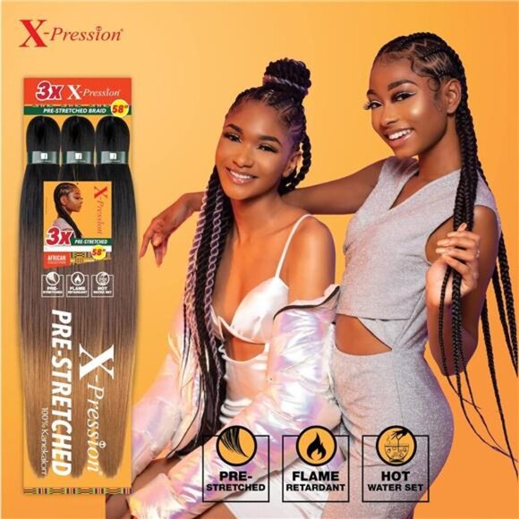Sensationnel X-pression prestretched braiding hair - 3x braid 58 inch all - Picture 4 of 7